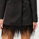 ASTR The Label Breonna Feather Trim Blazer Dress