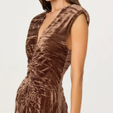 ASTR The Label Daisha Crushed Velvet Midi Dress