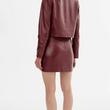 Linette Leather Jacket in Burgundy
