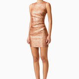 Elliatt Rhian Fitted Mini Dress in Rust