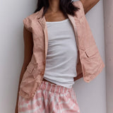 Grimes Mineral Print Vest in Rosy
