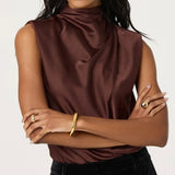 ASTR The Label Inaya Satin Rhinestone Embellished Top