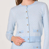 ASTR The Label Marian Jeweled Button Plaid Cardigan