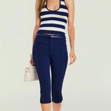 SEROYA Danie Knit Tank in Navy Eggshell