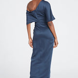 Theia Rayna One Shoulder Draped Gown