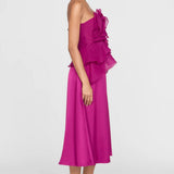 Theia Victoria Draped Rose Cocktail Dress