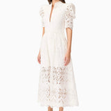 Carli Midi Shirt Dress in Ivory