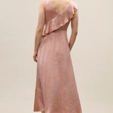 Hollis Satin Dress in Rouge