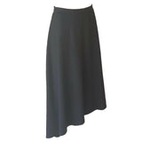 Basic Essentials Ribbed Asymmetric Skirt in Charcoal