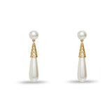 Pearl Gold Cage Drop Earrings