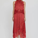 Third Form Visions Lace Hankerchief Skirt in Crimson