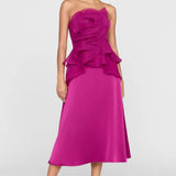 Theia Victoria Draped Rose Cocktail Dress