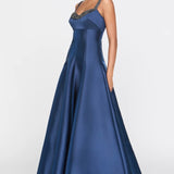 Theia Alba Peek A Boo A Line Gown