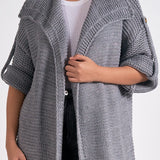 3/4 Sleeve Cozy Cardigan Sweater in Charcoal