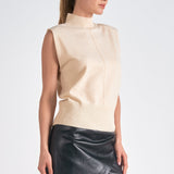 Mock Neck Sweater in Cream