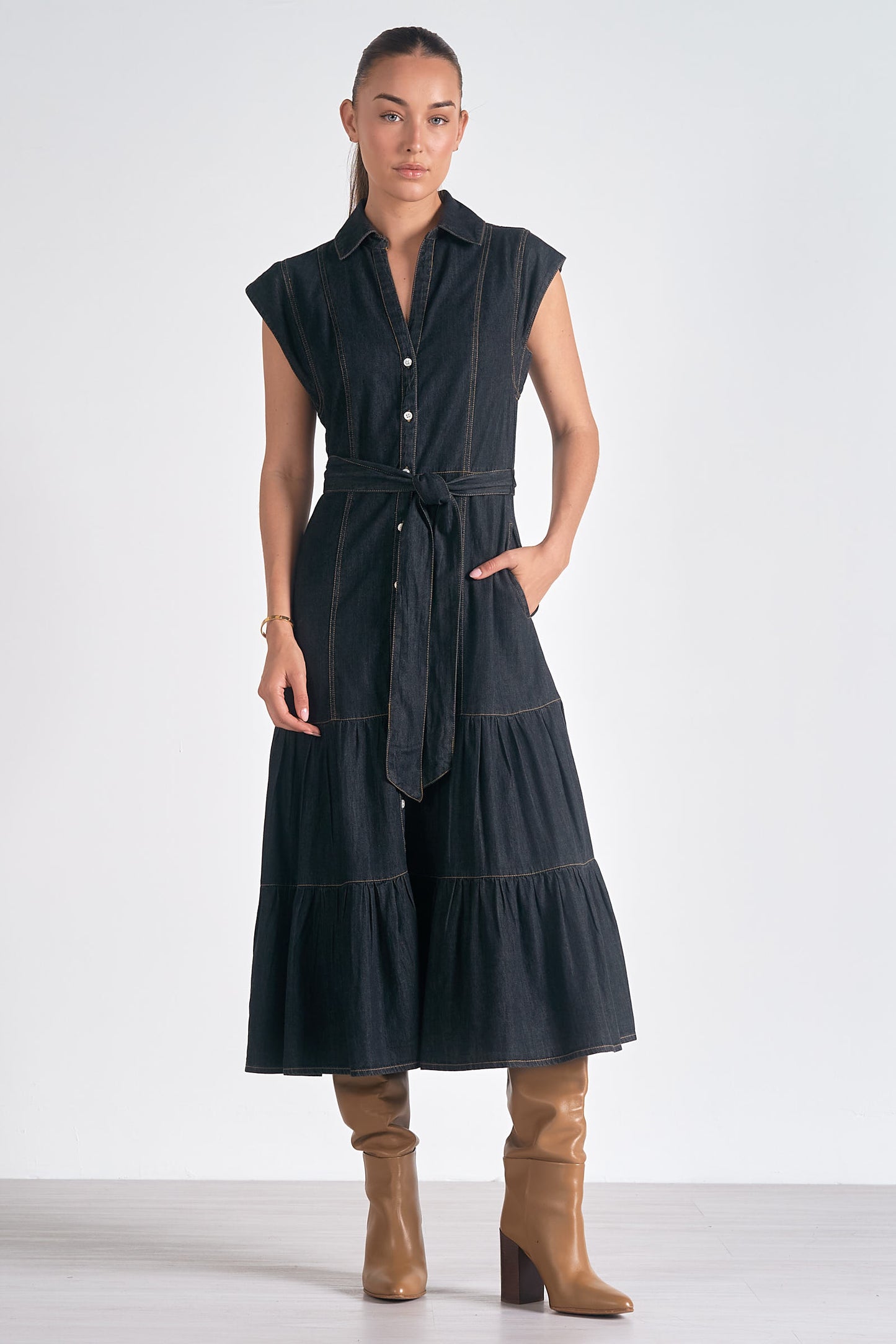 Daria Midi Denim Dress