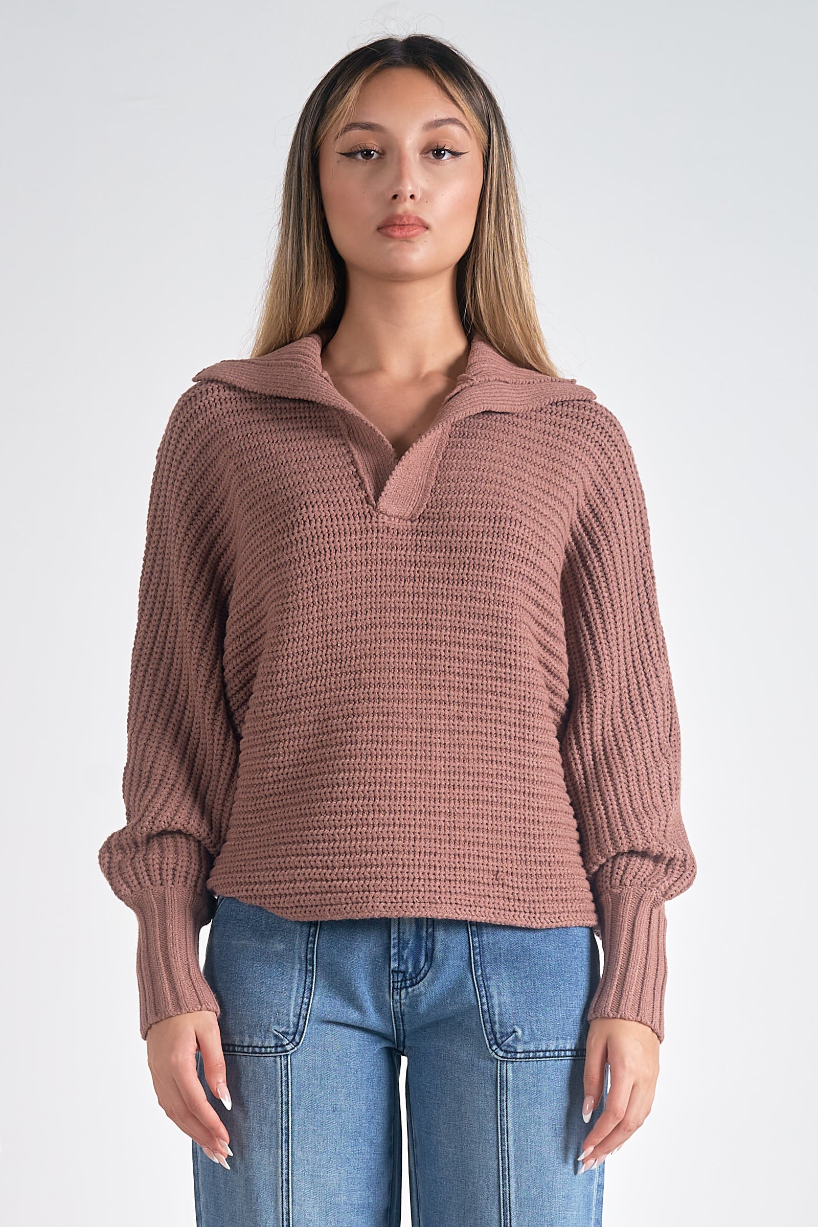 Collared V-Neck Sweater