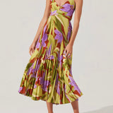 Blythe Floral Plisse Midi Dress