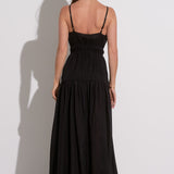 Black Front Tie Maxi Dress