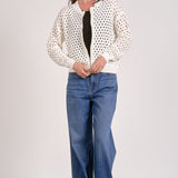 Zip-Up Sweater Cardigan - White