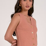 Bella Sweater Vest in Rust