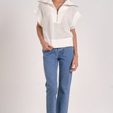 Allie Zip Up - White