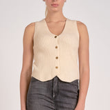 Bella Sweater Vest in Cream