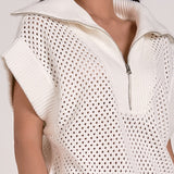 Allie Zip Up - White