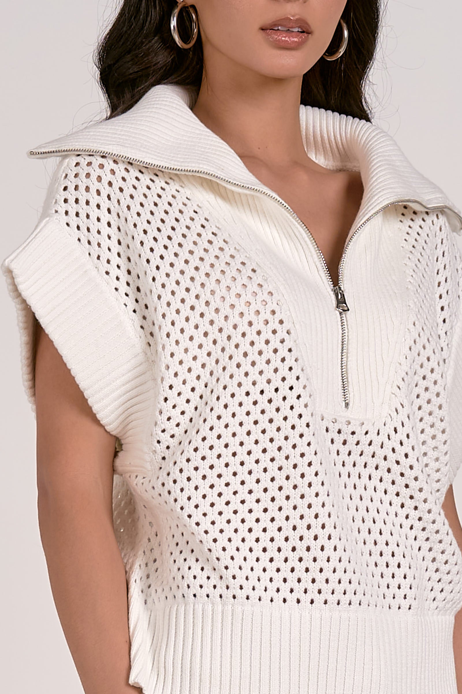 Allie Zip Up - White