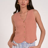 Bella Sweater Vest in Rust