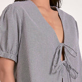 Dolce Top in Black Seersucker