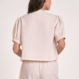Dolce Top in Tan Seersucker