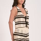 Taja Top in Natural Black Stripe