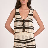 Taja Top in Natural Black Stripe