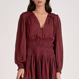 Elan Long Sleeve Gathered Mini Dress