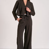 Elan Trent Trousers in Black Stripe