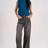 Elan Mock Neck Sweater in Teal
