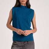 Elan Mock Neck Sweater in Teal