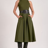 Elan Elsie Mixed Media Maxi Dress in Pine