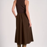 Elan Elsie Mixed Media Maxi Dress in Cocoa