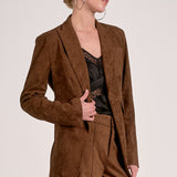 Elan Suede Blazer in Chocolate