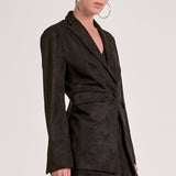 Elan Suede Blazer in Black