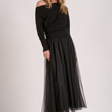 Elan Off-the Shoulder Sweater in Black