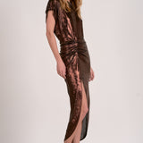 Elan Cap Sleeve Glitter Midi Dress