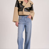 Elan Faux Leather Sherpa Jacket