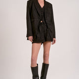 Elan Suede Blazer in Black