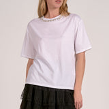 Elan Embellished Neck Tee
