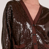 Elan Coco Relaxed Sequin Cardigan