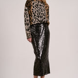 Elan Maxi Sequin Skirt in Black