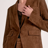 Elan Suede Blazer in Chocolate